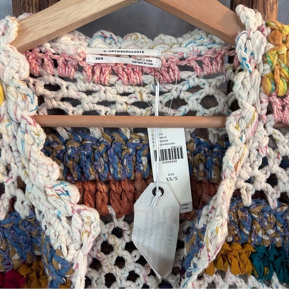 Size XS/S Anthropologie Mia Hand-Knit Cropped Cardigan NWT Rare - Picture 2 of 11